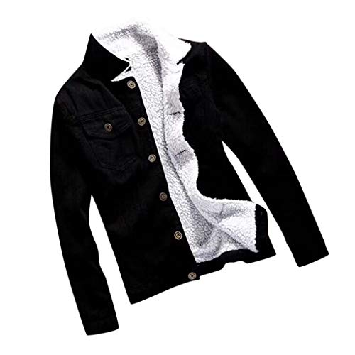 Jeansjacke Damen Gefüttert - Übergangsjacke Große Größen Fleecejacke Winterjacke Flauschig Kuscheljacke Oversize Sweatjacke Winddicht Warm Jeansjacken Teenager-Mädchen College-Jacke von Generic