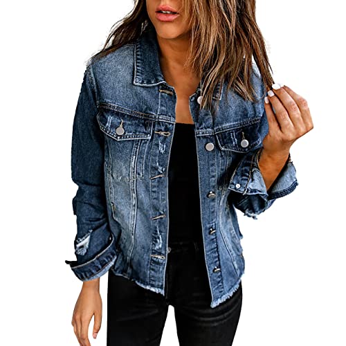 Jeansjacke Damen Lang Oversize, Trenchcoat Damen Lang Winter Revers Jeans Mantel Parka Jacke Mit Tasten Elegant Denim Winter Jeansmantel Baumwolle Übergangsjacke Slim Fit Winterjacke Übergangsmantel Jeansjacke Damen Lang Oversize, Trenchcoat Damen Lang Winter Revers Jeans Mantel Parka Jacke Mit Tasten Elegant Denim Winter Jeansmantel Baumwolle Übergangsjacke Slim Fit Winterjacke Übergangsmantel von Generic