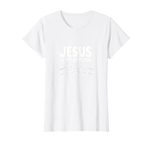 Jesus is My Homeboy Christian Men Faith Faust Bump T-Shirt, Damen, Weiß, XS von Generic