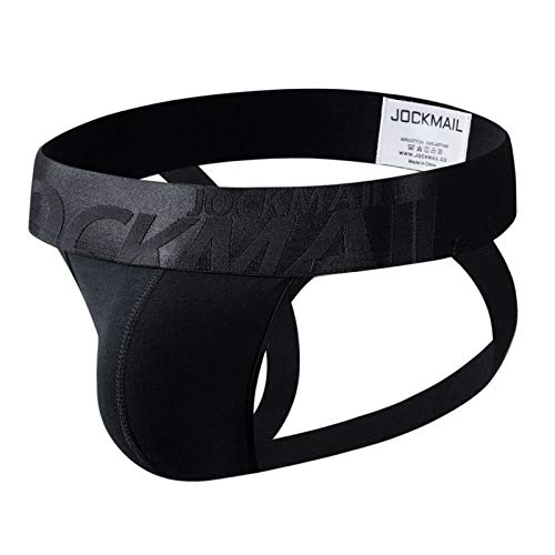 Jockstrap Herren Men String Tanga Jocks Stretch Tanga Slip Männer Unterhosen Jockstraps Sport Tangaslip Atmungsaktiv Sportunterwäsche Schwarz XL von Generic