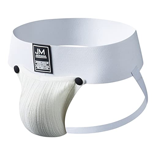 Jockstrap Herren String Tanga Mann Stretch Jocks Tanga Slip Männer Unterwäsche Jockstraps Sport Wäsche Atmungsaktiv Sportunterwäsche Weiß M von Generic