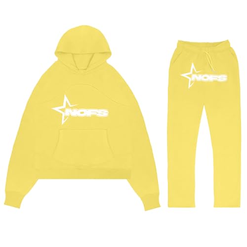 Jogginganzug Damen/Herren 2 Piece Unisex Tracksuit Einfarbig Sport Trainingsanzug Hoodie Langarm Freizeit Laufanzug Sweatjacke Sporthose Fitness Sportanzug von Generic