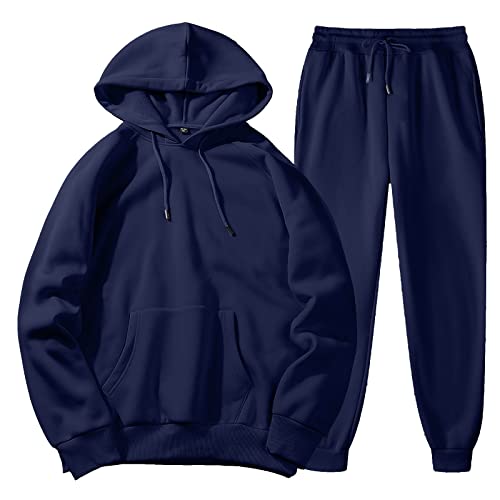 Jogginganzug Damen/Herren 2 Piece Unisex Tracksuit Einfarbig Sport Trainingsanzug Hoodie Langarm Freizeit Laufanzug Sweatjacke Sporthose Fitness Sportanzug von Generic