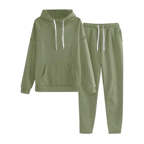 Jogginganzug Damen 2 Teilig Set Sweatshirt Jogginghose Trainingsanzug Hoodie Pullover Trainingshose Zweiteiliges Outfits Sportanzug Kapuzenpullover Freizeitanzug Frauen Tracksuit Kleidung von Generic
