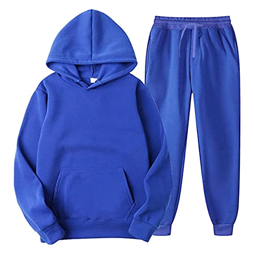 Jogginganzug Herren Set, 2-Teilig Sportbekleidung Trainingsanzug Mit Kapuze Einfarbig Hoodie Mit Taschen Atmungsaktiv Hausanzug Warm Anzug Kapuzenpullover Jogginganzug Set Klassisch Sportanzug von Generic