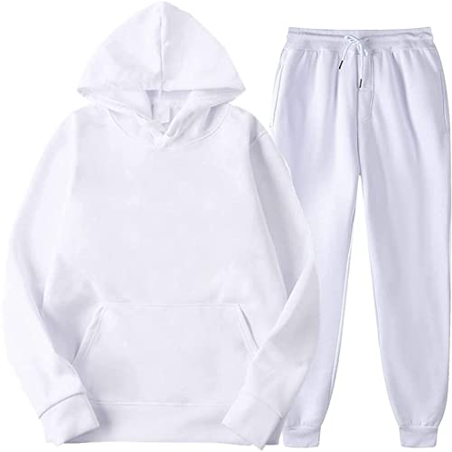 Jogginganzug Herren Set - Sweatpants Und Sweatshirt 2Er Set - Partner Jogginganzug - Weiß XXL von Generic