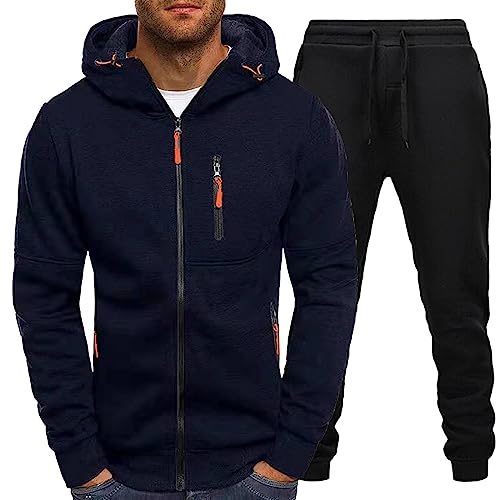 Jogginganzug Herren Trainingsanzüge für Männer Große Jogging Anzug Baumwolle Freizeitanzug Herren Laufanzug Tracksuit Bequem 2-Teilig Jogginganzüge Fitnessanzug Herren-Jogginganzug Winteranzug von Generic