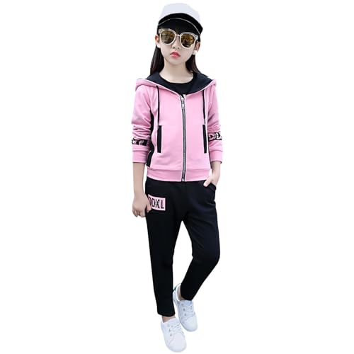 Jogginganzug Mädchen Kinder Trainingsanzug 3tlg Bekleidungssets Sportanzug Sportjacke Sweatshirt Jogginghose Sportanzug Mädchen Jogginganzug Mädchen Jogginghose Kinder Mädchen von Generic