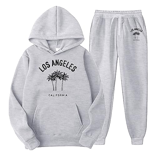 Jogginganzug Trainingsanzug Damen Sportanzug Hoodie Sporthose Unisex 2 Piece Anzug Tracksuit Kapuzenpullover Jogginghose Sweatshirt Casual Hoodie Hose jogger von Generic