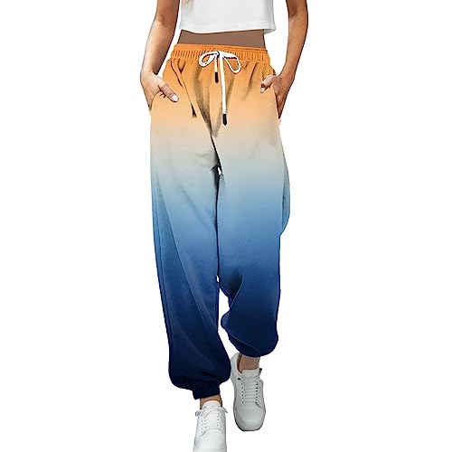 Jogginghose Damen, Jogginghose Damen Baumwolle Sporthose Lang Sweatpants Trainingshose Frauen Tie Dye Kordelzug Locker High Waist Jogging Hose Freizeithose Laufhosen Sweathose von Generic