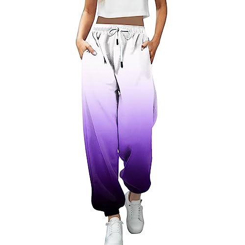 Jogginghose Damen, Jogginghose Damen Baumwolle Sporthose Lang Sweatpants Trainingshose Frauen Tie Dye Kordelzug Locker High Waist Jogging Hose Freizeithose Laufhosen Sweathose von Generic