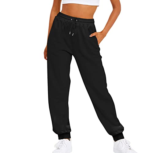 Jogginghose Damen, Outdoorhose Damen Hosen Stretch Baggy Jogginghose Casual Trousers Track Pants Graue Mom Jeans Sweathose Jogging Hose Thermo Jogginghose Damen(Schwarz,XXL) von Generic