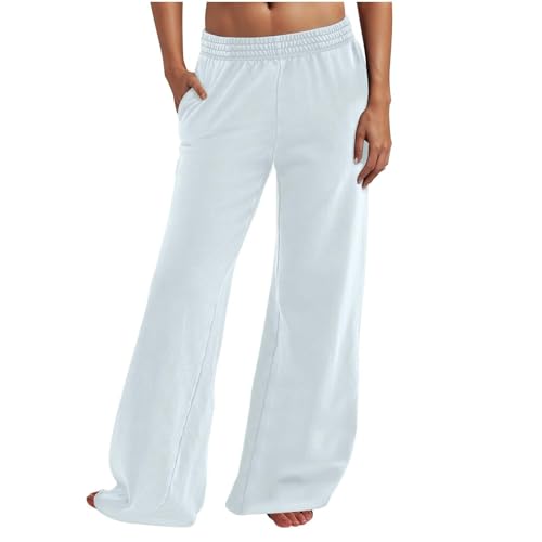 Jogginghose Damen Baggy Low Waist - Trainingshose Mit Gummizug Weites Bein Freizeithose Große Größen Sporthose Oversized Y2K Sweathose Einfarbig Elegante Palazzohosen Sportlich Laufhose von Generic