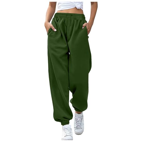 Jogginghose Damen Baggy Sporthose Laufhosen Lange Gummibund Stoffhose mit Taschen High Waist Loose Fit Freizeithose Bequeme Lockere Trainingsanzug Hosen Sweathose von Generic