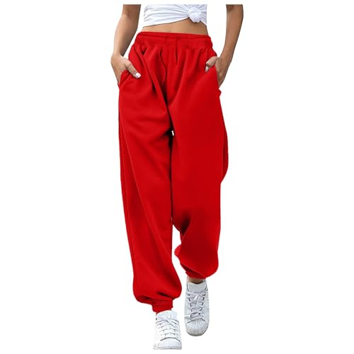 Jogginghose Damen Baggy Sporthose Laufhosen Lange Gummibund Stoffhose mit Taschen High Waist Loose Fit Freizeithose Bequeme Lockere Trainingsanzug Hosen Sweathose Jogginghose Damen Baggy Sporthose Laufhosen Lange Gummibund Stoffhose mit Taschen High Waist Loose Fit Freizeithose Bequeme Lockere Trainingsanzug Hosen Sweathose von Generic