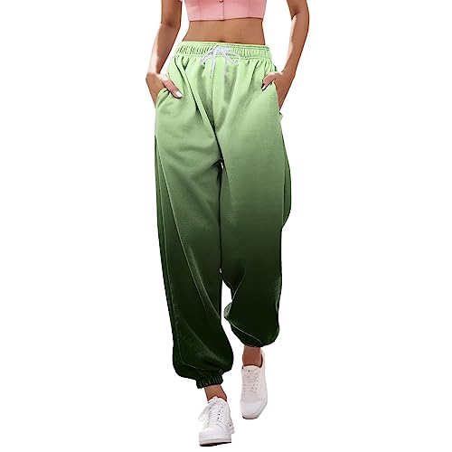 Jogginghose Damen - Haremshose Loose Yoga Hosen Sporthosen Elastischer Bund Sweatpants High Waist Sweatpants Gradient Print Freizeithose Trainingshose Fitnesshose Stoffhose von Generic