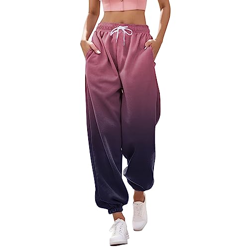 Jogginghose Damen - Haremshose Loose Yoga Hosen Sporthosen Elastischer Bund Sweatpants High Waist Sweatpants Gradient Print Freizeithose Trainingshose Fitnesshose Stoffhose Jogginghose Damen - Haremshose Loose Yoga Hosen Sporthosen Elastischer Bund Sweatpants High Waist Sweatpants Gradient Print Freizeithose Trainingshose Fitnesshose Stoffhose von Generic