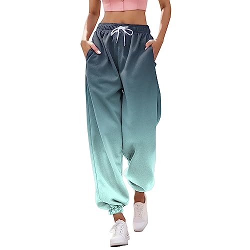 Jogginghose Damen - Haremshose Loose Yoga Hosen Sporthosen Elastischer Bund Sweatpants High Waist Sweatpants Gradient Print Freizeithose Trainingshose Fitnesshose Stoffhose von Generic