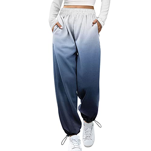 Jogginghose Damen - Haremshose Loose Yoga Hosen Sporthosen Elastischer Bund Sweatpants High Waist Sweatpants Gradient Print Freizeithose Trainingshose Fitnesshose Stoffhose von Generic