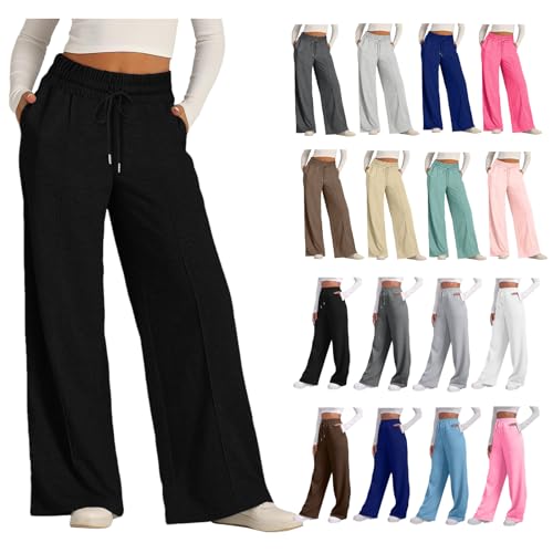 Jogginghose Damen Lang Sporthosen Weite Hosen Baggy Joggoinghosen High Waist Freizeithosen Sweathose Mit Taschen von Generic