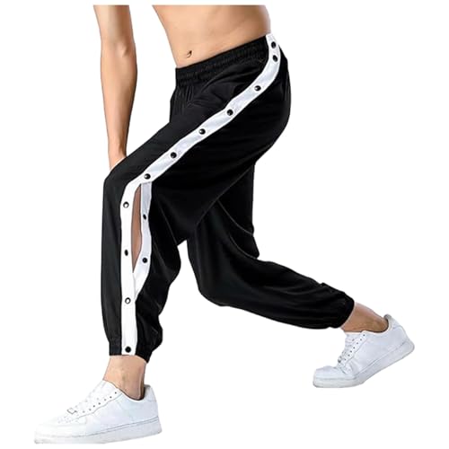 Jogginghose Damen Reha Hose mit seitlicher Knopfleiste zum öffnen Button Up Trainingshose Postoperative Sporthose von Generic