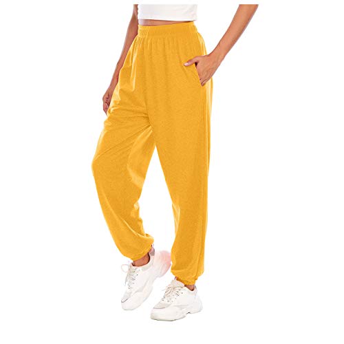 Jogginghose Damen Sporthose Damen Große Größen Basic Jogger Pant Lang Freizeithose Trainingshose Einfarbig Yogahose Jogginghose mit Elastisches Band Bequeme Laufhosen Fitness Hose von Generic