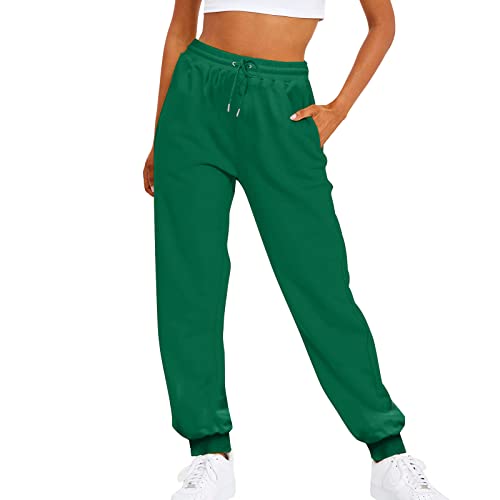 Jogginghose Damen - Sweatpants Elastischer Bund Sporthosen Loose Fit Trainingshose mit Taschen Einfarbig Fitnesshose lässigStoffhose Laufhosen Freizeithose für Herbst von Generic