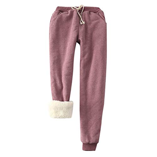 Jogginghose Damen Winter Warm Thermohose Sherpa Innenfutter Sweathose Gefüttert Sport Hosen Fleece Freizeithose Mit Große Taschen Tunnelzug Thermo Sweatpants Haushose Jogger Hose Outdoorhose von Generic