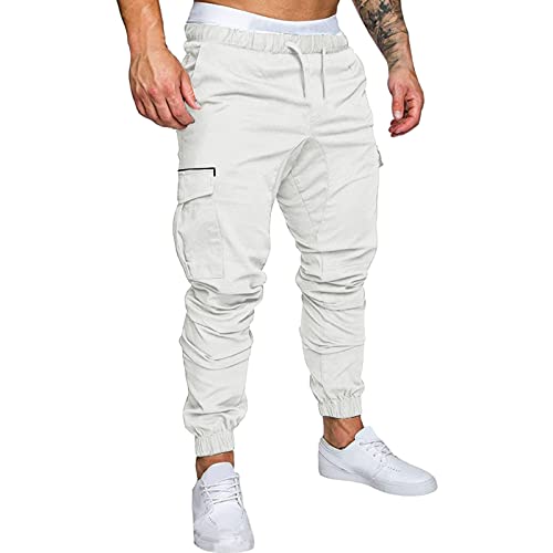 Jogginghose Herren, Cargohose Herren Hosen Herren Casual Mode Slim Fit Cargohose Baumwolle Outdoorhose Männer Chino Hose Freizeithose Jogginghose Treckking Hose Pants Sweatpants Sporthose mit Tasche von Generic