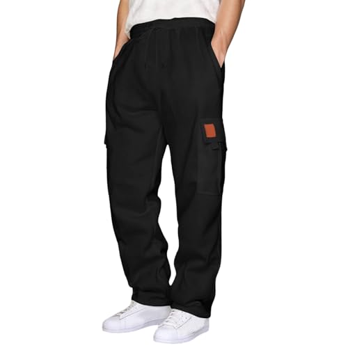 Jogginghose Herren Baggy Sporthose Lang Baumwolle Freizeithose Trainingshose Laufhose Breite Sportbekleidung Atmungsaktiv Sweathose Sports Pants Chino Cargo Hose Sweatpants von Generic