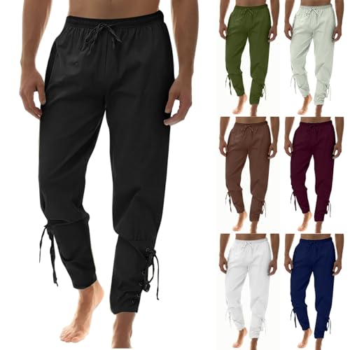 Jogginghose Herren Baumwolle Herren Hose Chino Cargo Hose Freizeithose Elastische Taille mit Kordelzug Sweatpants Herren mit Taschen von Generic