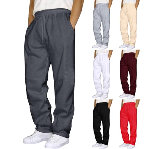 Jogginghose Herren Baumwolle Sporthose Lang Sportbekleidung Atmungsaktiv Sweathose Sports Pants Men Yogahose Jogger Herren Klassische Trainingshose mit Taschen von Generic