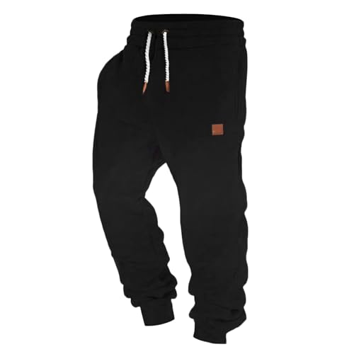 Jogginghose Herren Baumwolle Trainingshose Sporthose Freizeithose Lang Hosen Klassische Sweathose mit Taschen Winter Jogginghose von Generic