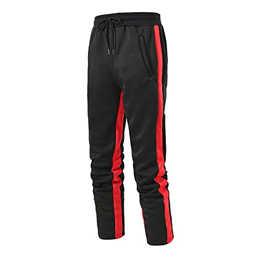 Jogginghose Herren Baumwolle mit Taschen Sweatpants Herren Hose Drawstring Gummibund Stoffhose Herren Stretch Gelb Weiß Grau Rot Schwarz Mehrfarbig Trainingshose Herren Regular Fit von Generic