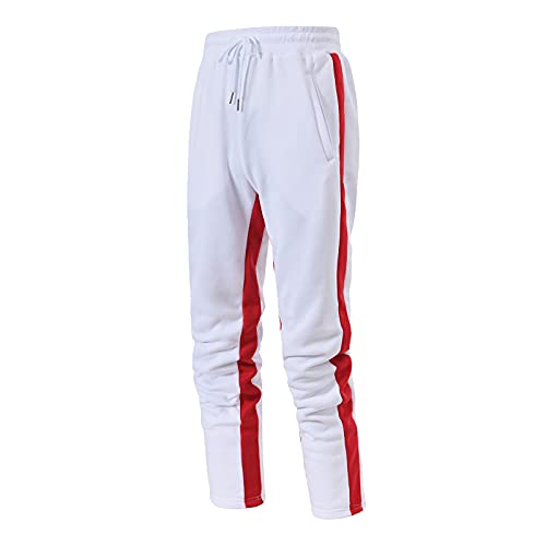 Jogginghose Herren Baumwolle mit Taschen Sweatpants Herren Hose Drawstring Gummibund Stoffhose Herren Stretch Gelb Weiß Grau Rot Schwarz Mehrfarbig Trainingshose Herren Regular Fit von Generic