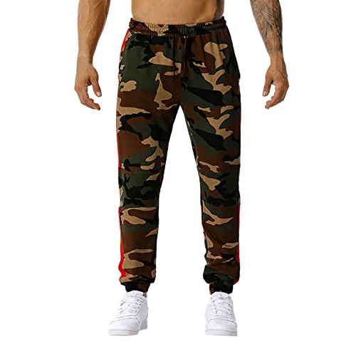 Jogginghose Herren - Freizeithose Herren - Atmungsaktive Fitnesshose Fitness Hose Baggy Lange Trainingshose Für Trainings Tarnfarben/3d Druck Hose mit Seitentaschen Sweathose von Generic