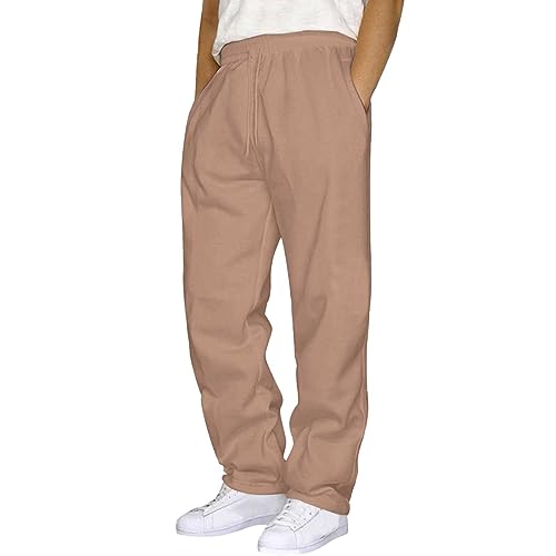 Jogginghose Herren Lang Vintage Lose Relaxed-Fit Aestethic Sweatpants Stoffhose Relaxed-Fit Outdoorhose Sweathose Freizeithosen für Männer Washed Breites Bein Jogging-Hose Sport Pants von Generic