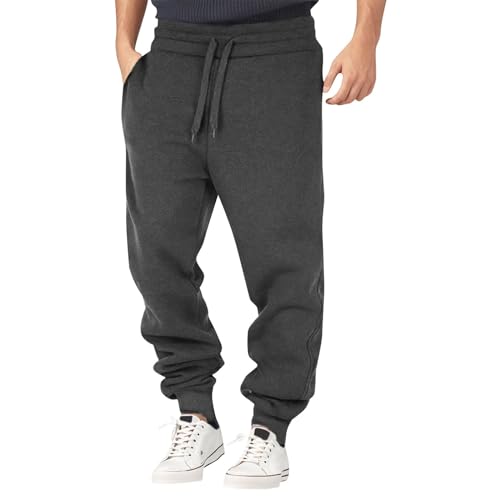 Jogginghose Herren Lang Vintage Lose Relaxed-Fit Aestethic Sweatpants Stoffhose Relaxed-Fit Outdoorhose Sweathose Freizeithosen für Männer Washed Breites Bein Jogging-Hose Sport Pants von Generic