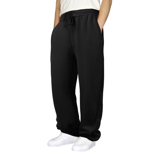 Jogginghose Herren Lang Vintage Lose Relaxed-Fit Aestethic Sweatpants Stoffhose Relaxed-Fit Outdoorhose Sweathose Freizeithosen für Männer Washed Breites Bein Jogging-Hose Sport Pants von Generic
