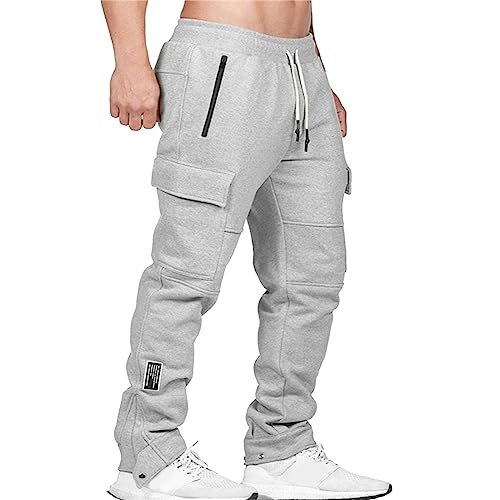 Jogginghose Herren Lang Vintage Lose Relaxed-Fit Aestethic Sweatpants Stoffhose Relaxed-Fit Outdoorhose Sweathose Freizeithosen für Männer Washed Breites Bein Jogging-Hose Sport Pants von Generic