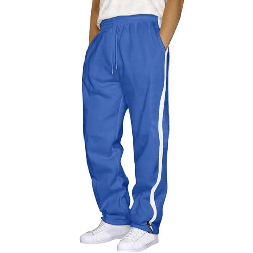 Jogginghose Herren Lang Vintage Lose Relaxed-Fit Aestethic Sweatpants Stoffhose Relaxed-Fit Outdoorhose Sweathose Freizeithosen für Männer Washed Breites Bein Jogging-Hose Sport Pants1 von Generic