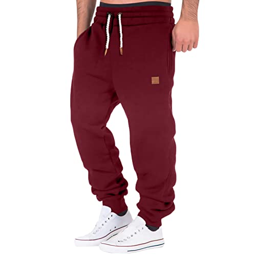 Jogginghose Herren Lang Vintage Lose Relaxed-Fit Aestethic Sweatpants Stoffhose Relaxed-Fit Outdoorhose Sweathose Freizeithosen für Männer Washed Breites Bein Jogging-Hose Sport Pants1 von Generic
