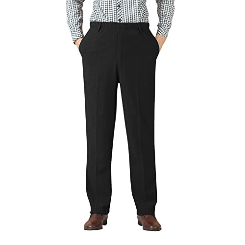 Jogginghose Herren Winter Fleece Sweathose High Waist Trainingshose Warme Männer Sporthose Baumwolle Slim Fit Freizeithose mit Reißverschluss Taschen Relaxing Hose (Schwarz, XL) von Generic