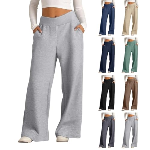 Jogginghose Mädchen Weites Bein Reithose Kinder Baggy Sporthose mit Gummibund Lockere Jogging Hose Einfarbig Wide Leg Lässige Sport Hosen (Green-a, 8-9 Years) von Generic
