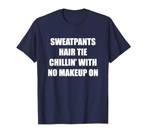 Jogginghose mit Haargummi Chillin' ohne Make-up T-Shirt, Herren, Marineblau, L Jogginghose mit Haargummi Chillin' ohne Make-up T-Shirt, Herren, Marineblau, L von Generic