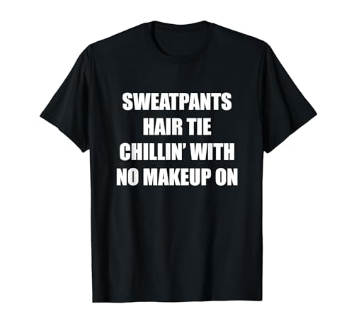 Jogginghose mit Haargummi Chillin' ohne Make-up T-Shirt, Herren, Schwarz, 6XL Jogginghose mit Haargummi Chillin' ohne Make-up T-Shirt, Herren, Schwarz, 6XL von Generic