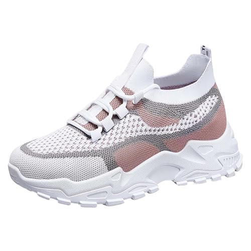 Joggingschuhe Damen rutschfest Atmungsaktive Air Sportschuhe Weiche Sportlich rutschfest Walkingschuhe Joggingschuhe Leicht Riemen Und Schnalle Schlupfschuhe von Generic