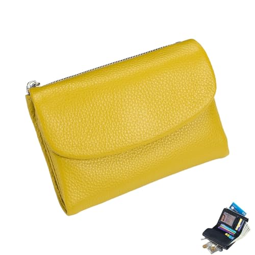 Joyfullygo Geldbörse, Joyfullygo Unisex-Geldbörse aus echtem Kieselleder, Kreditkartenhalter, Münzfach und Geldfächer ﻿(Color 12) von Generic