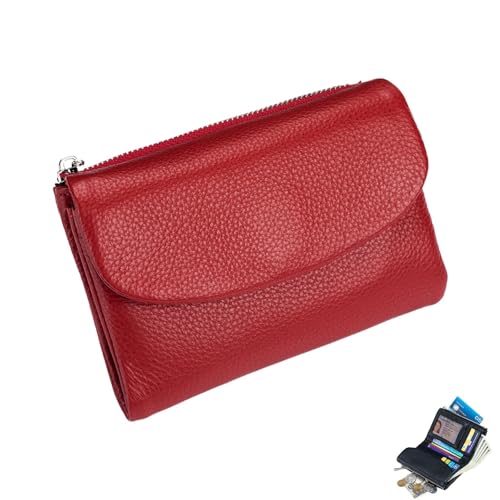 Joyfullygo Geldbörse, Joyfullygo Unisex-Geldbörse aus echtem Kieselleder, Kreditkartenhalter, Münzfach und Geldfächer ﻿(Color 13) von Generic