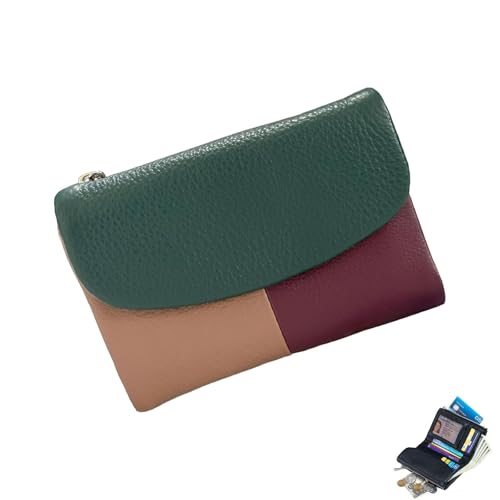 Joyfullygo Geldbörse, Joyfullygo Unisex-Geldbörse aus echtem Kieselleder, Kreditkartenhalter, Münzfach und Geldfächer ﻿(Color 25) von Generic